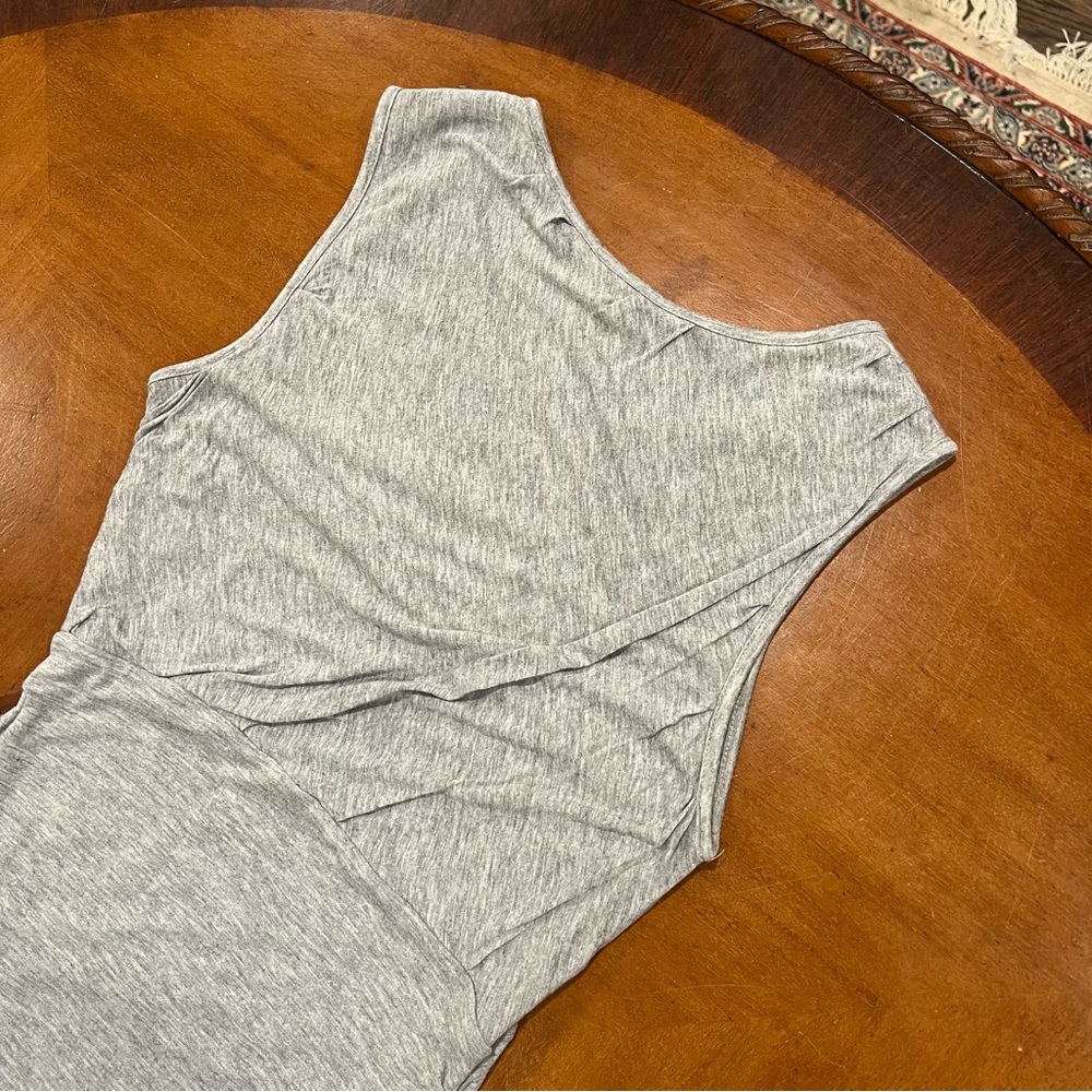 DVF Diane Von Furtenberg Angelina Ruched Jersey Dress Gray Medium Draped Mini - Picture 15 of 16